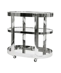 Worlds Away Hugh Bar Cart Nickel New Arrivals