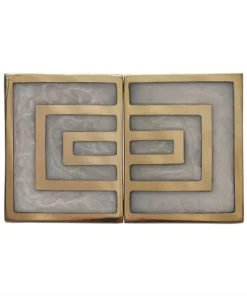 Worlds Away Moira Knob Pair Brass And Cream Resin New Arrivals