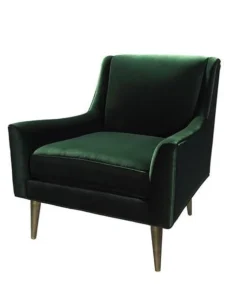 Worlds Away New Arrivals Wrenn Chair Green Velvet And Brass