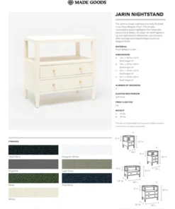 Made Goods Jarin Low Single Nightstand Graphite Faux Belgian Linen New Arrivals