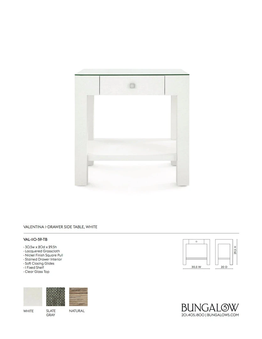 Bungalow 5 New Arrivals Valentina 1 Drawer Side Table White 4 Bungalow 5 New Arrivals Valentina 1 Drawer Side Table White