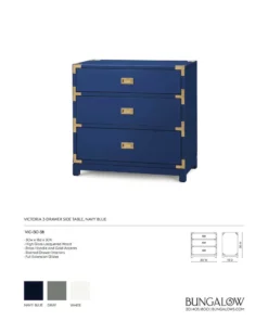 Bungalow 5 Victoria Side Table Navy Blue