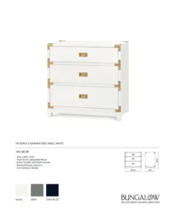 Bungalow 5 Victoria Side Table White