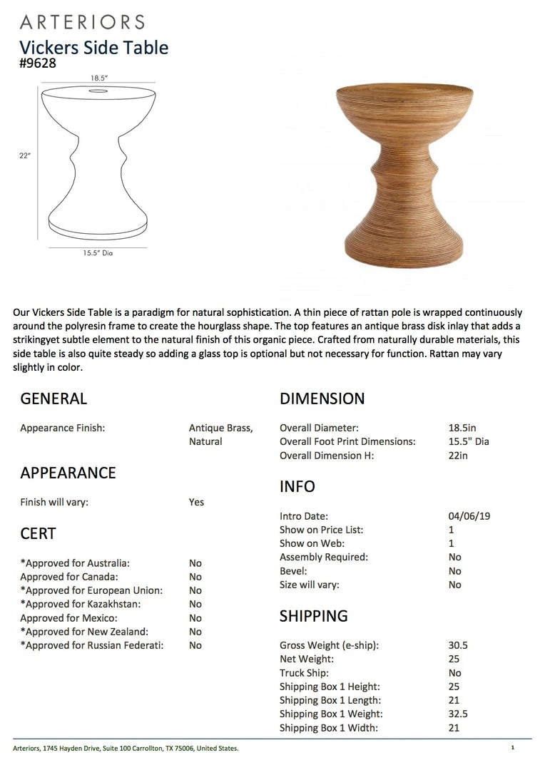 Arteriors Home Vickers Side Table New Arrivals 6 Arteriors Home Vickers Side Table New Arrivals