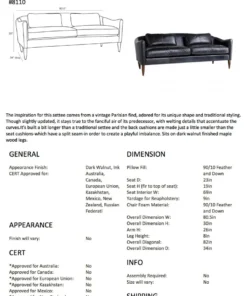 Arteriors Home New Arrivals Vincent Sofa Ink Leather