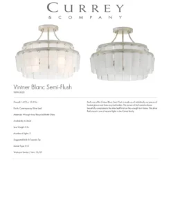 Currey And Company Vintner Blanc Semi-Flush Mount Chandelier 5 Currey And Company Vintner Blanc Semi-Flush Mount Chandelier