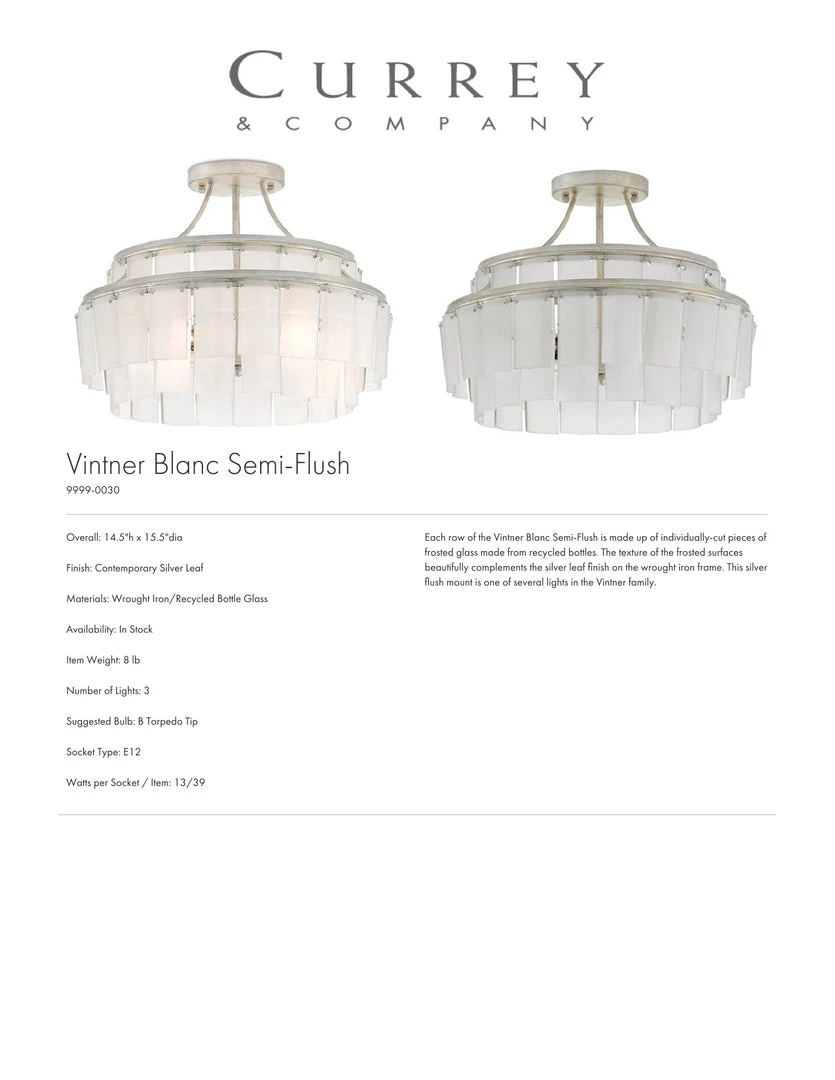 Currey And Company Vintner Blanc Semi-Flush Mount Chandelier 3 Currey And Company Vintner Blanc Semi-Flush Mount Chandelier