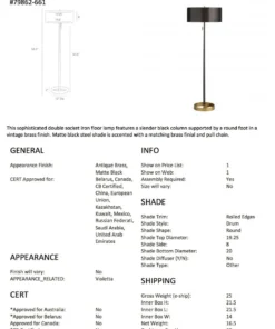 Arteriors Home Violetta Floor Lamp Matte Black 8 Arteriors Home Violetta Floor Lamp Matte Black