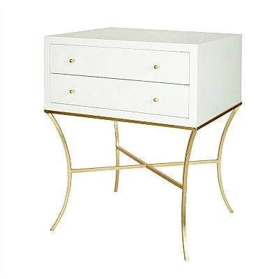 Worlds Away New Arrivals Elena Side Table White And Gold Leaf 1 Worlds Away New Arrivals Elena Side Table White And Gold Leaf