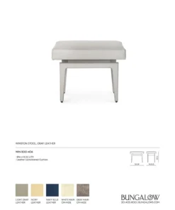 Bungalow 5 Winston Stool Grey Leather 11 Bungalow 5 Winston Stool Grey Leather