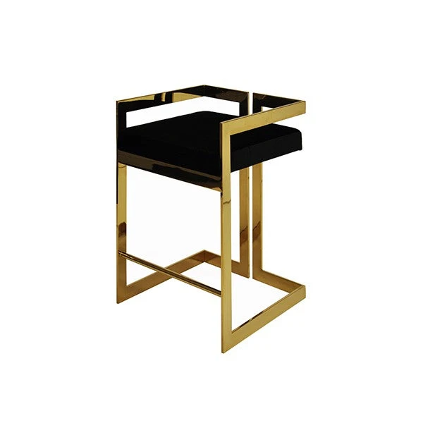 Worlds Away Emmett Counter Stool Brass And Black Velvet New Arrivals 1 Worlds Away Emmett Counter Stool Brass And Black Velvet New Arrivals