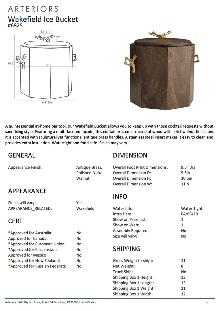Arteriors Home Wakefield Ice Bucket New Arrivals 5 Arteriors Home Wakefield Ice Bucket New Arrivals