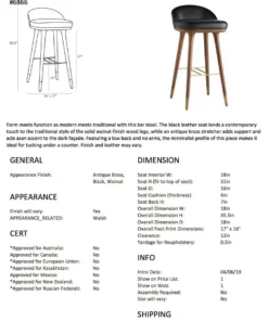 Arteriors Home Walsh Bar Stool
