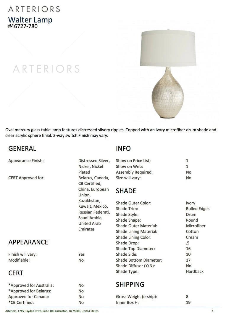 Arteriors Home Walter Table Lamp 4 Arteriors Home Walter Table Lamp