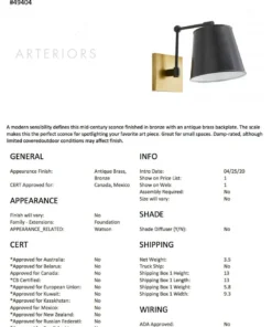Arteriors Home Watson Sconce Bronze New Arrivals