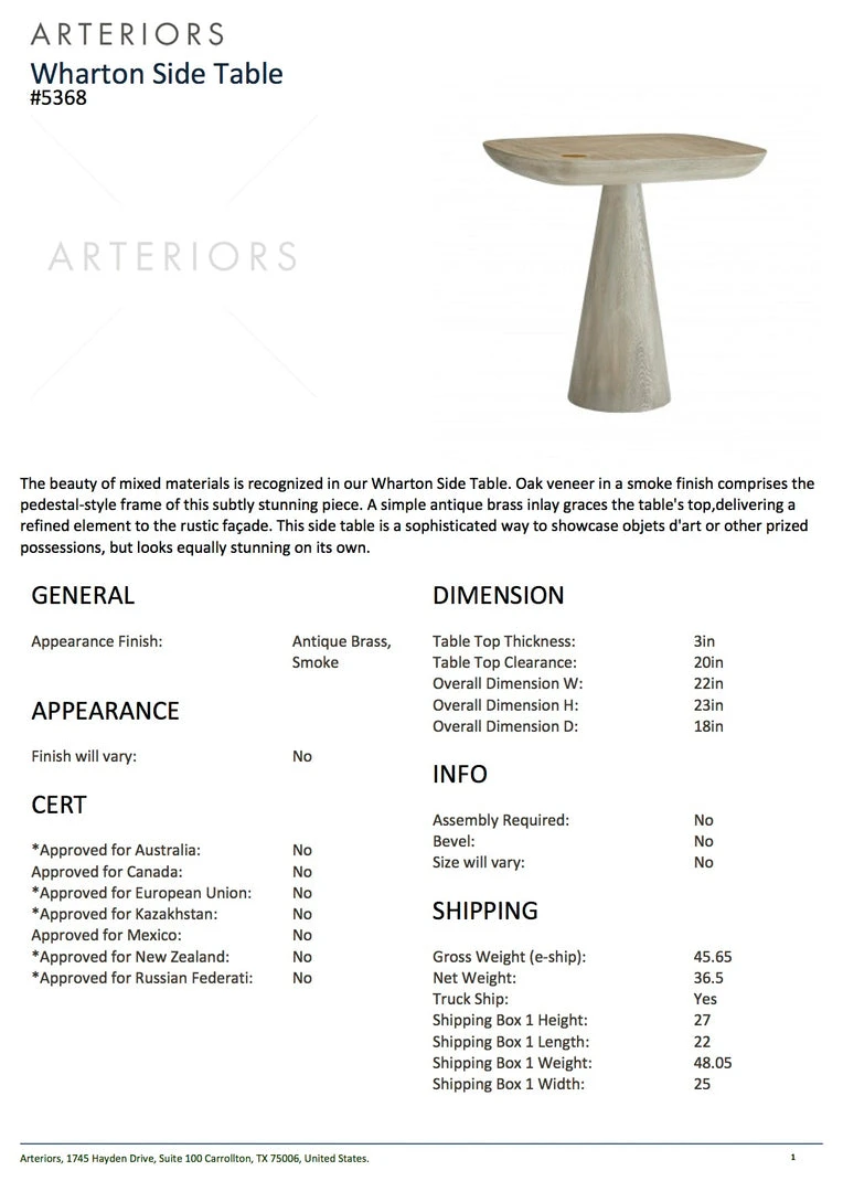 Arteriors Home New Arrivals Wharton Side Table 6 Arteriors Home New Arrivals Wharton Side Table