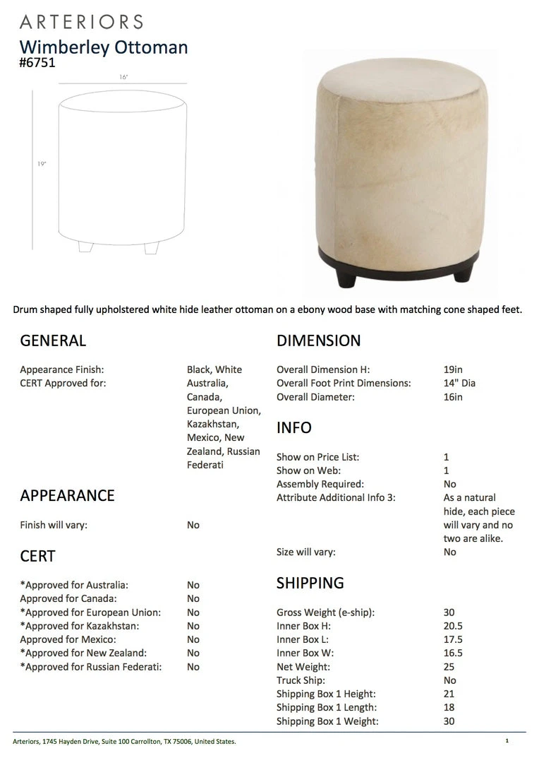 Arteriors Home New Arrivals Wimberley Ottoman 5 Arteriors Home New Arrivals Wimberley Ottoman