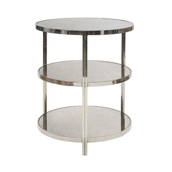 Worlds Away Audrey 3-Tier Side Table Nickel Plated 1 Worlds Away Audrey 3-Tier Side Table Nickel Plated