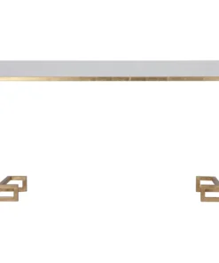 Worlds Away New Arrivals Barsanti White Console Gold