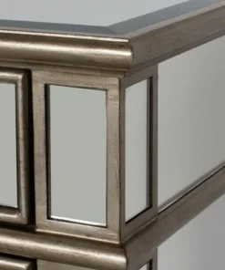 Worlds Away Claudette Mirrored Nightstand Silver Leaf New Arrivals