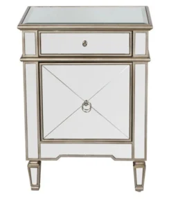 Worlds Away Claudette Mirrored Nightstand Silver Leaf New Arrivals