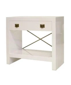 Worlds Away Dalton Nightstand White Lacquer