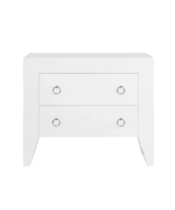 Worlds Away Easton White Side Table Nickel New Arrivals