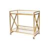 Worlds Away New Arrivals Gerard Bar Cart Gold Leaf