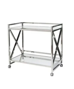 Worlds Away Gerard Bar Cart Stainless Steel New Arrivals