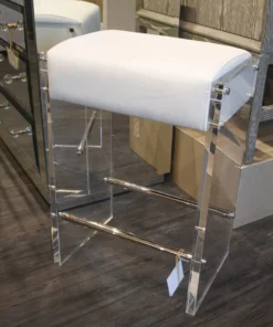 Worlds Away New Arrivals Indy Counter Stool White And Nickel