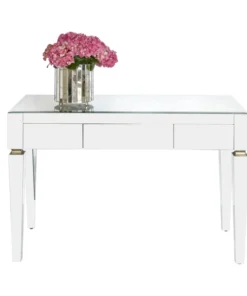 Worlds Away Jacklyn Glass Desk Mirrored