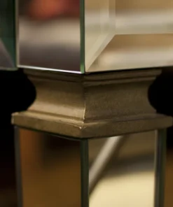 Worlds Away Jacklyn Glass Desk Mirrored