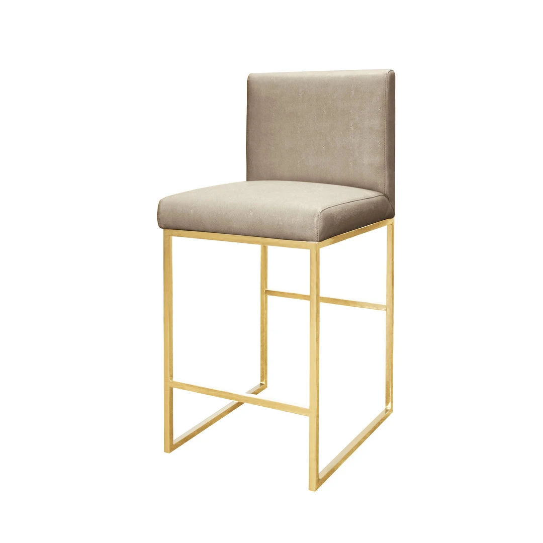 Worlds Away New Arrivals Kingston Beige Counter Stool Brass 5 Worlds Away New Arrivals Kingston Beige Counter Stool Brass