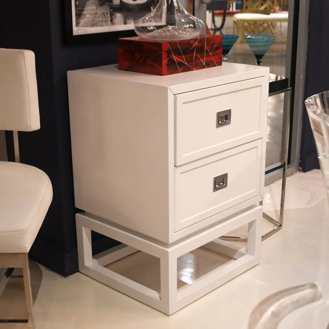 Worlds Away Oliver Side Table White 4 Worlds Away Oliver Side Table White