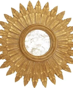 Worlds Away Santo Mirror Gold Leaf