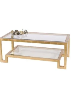 Worlds Away New Arrivals Winston Coffee Table Gold Leaf