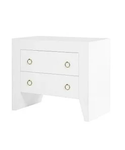Worlds Away New Arrivals Easton White Side Table Brass