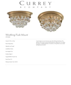 Currey And Company Worthing Flush Mount Ceiling Light