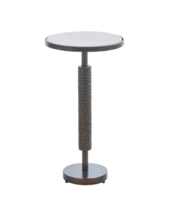 Studio A Hammered Martini Table Bronze With White Marble