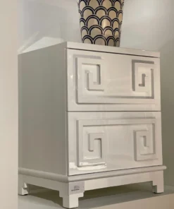 Worlds Away Pagoda Nightstand White