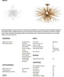 Arteriors Home Zanadoo Fixed Chandelier Antique Brass 12 Arteriors Home Zanadoo Fixed Chandelier Antique Brass