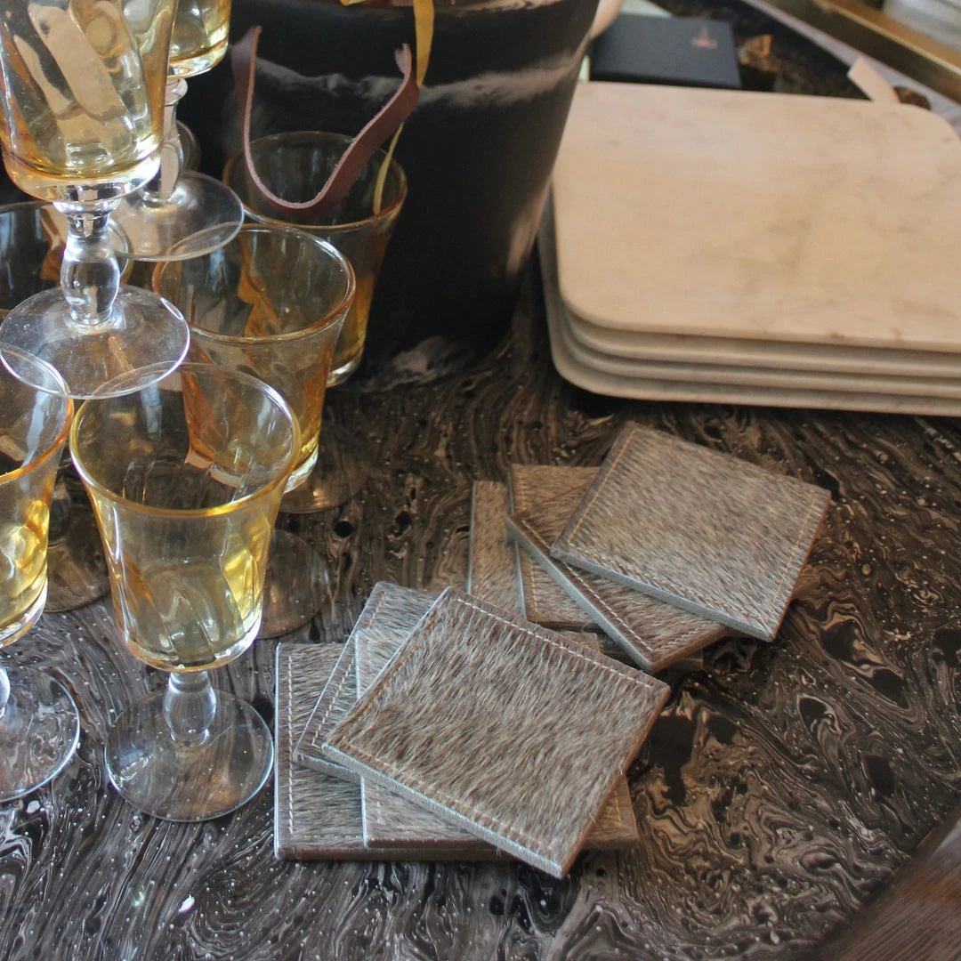 Blue Pheasant New Arrivals Tanner Coaster Set Gray 2 Blue Pheasant New Arrivals Tanner Coaster Set Gray