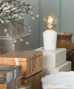 Made Goods Grazia Bookshelf Lamp White Marble Set Of Two