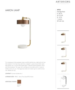 Arteriors Home Aaron Lamp Heritage Brass New Arrivals