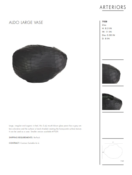 Arteriors Home Aldo Large Vase 6 Arteriors Home Aldo Large Vase