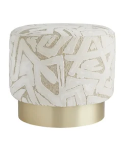 Arteriors Home New Arrivals Avalon Ottoman Swiss Coffee Champagne Swivel