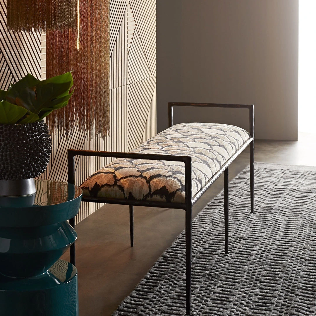 Arteriors Home Barbana Bench Ocelot Embroidery New Arrivals 2 Arteriors Home Barbana Bench Ocelot Embroidery New Arrivals