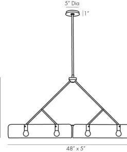 Arteriors Home Bend Linear Pendant Smoke Brass