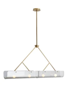 Arteriors Home Bend Linear Pendant Smoke Brass
