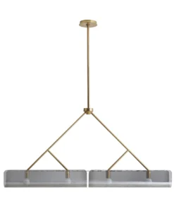 Arteriors Home Bend Linear Pendant Smoke Brass
